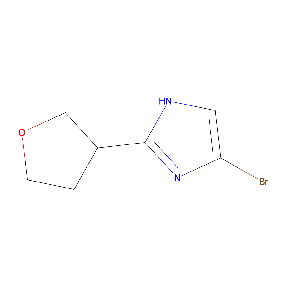 4-Bromo-2-(oxolan-3-yl)-1H-imidazole molecular structure, CAS 1622835-43-1