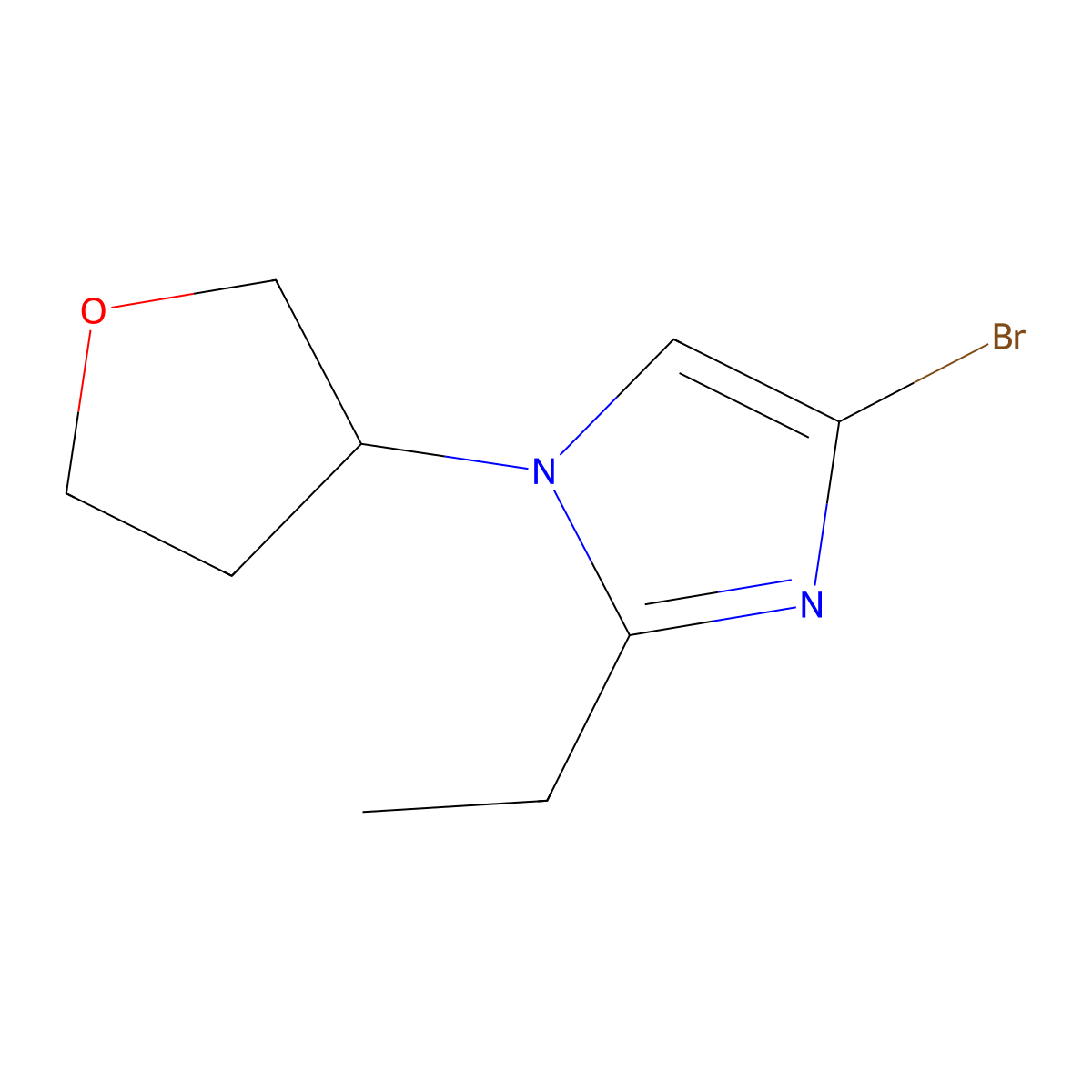 4-Bromo-1-(3-tetrahydrofuranyl)-2-ethylimidazole molecular structure, CAS 1622835-49-7