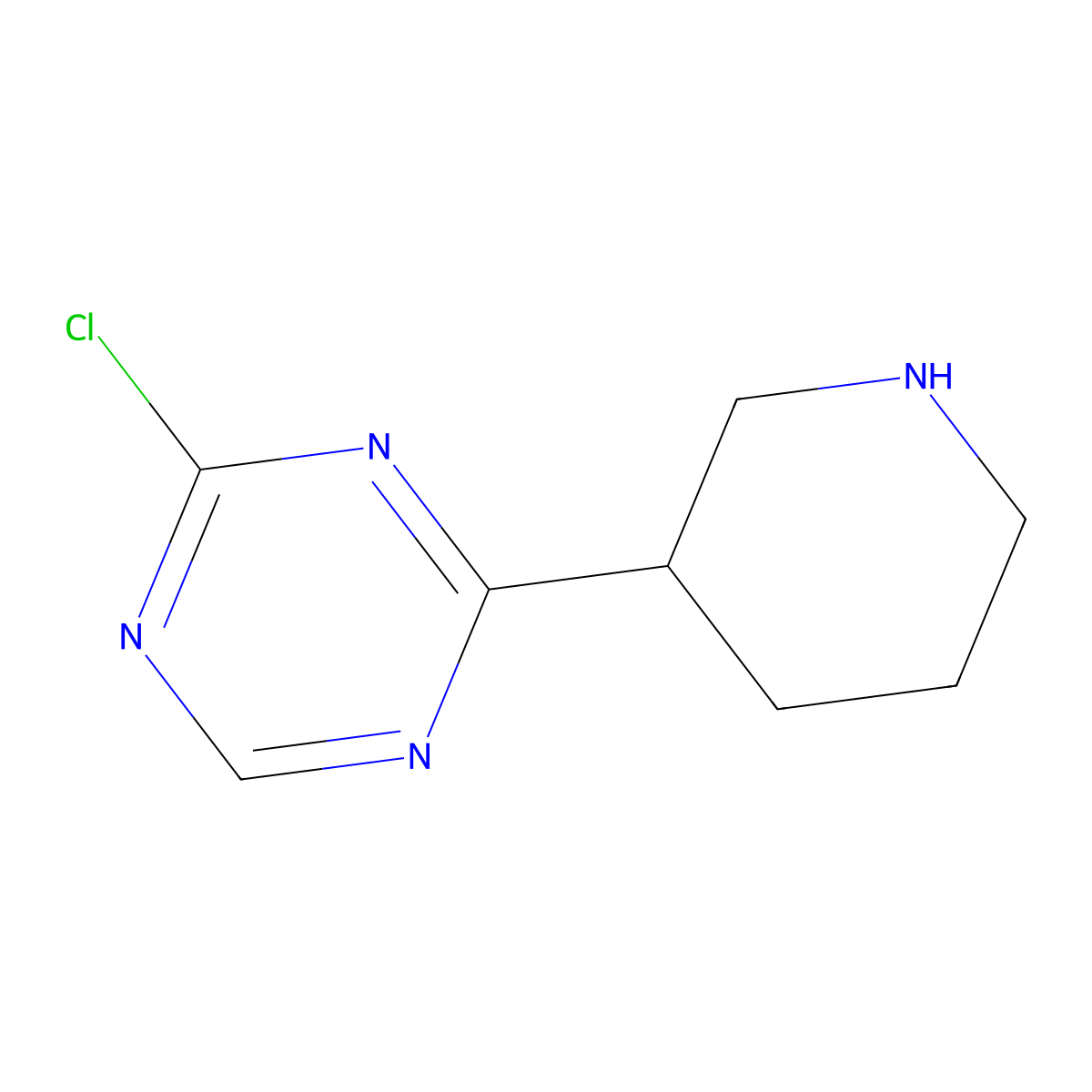 2-Chloro-4-(piperidin-3-yl)-1,3,5-triazine molecular structure, CAS 1622835-51-1