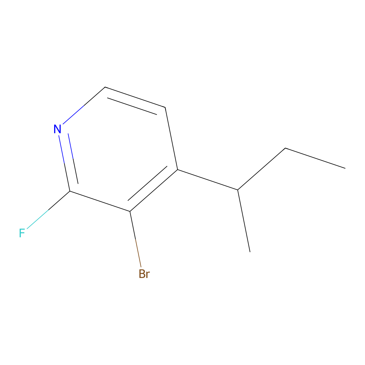 2-Fluoro-3-bromo-4-(sec-butyl)pyridine molecular structure, CAS 1622835-53-3