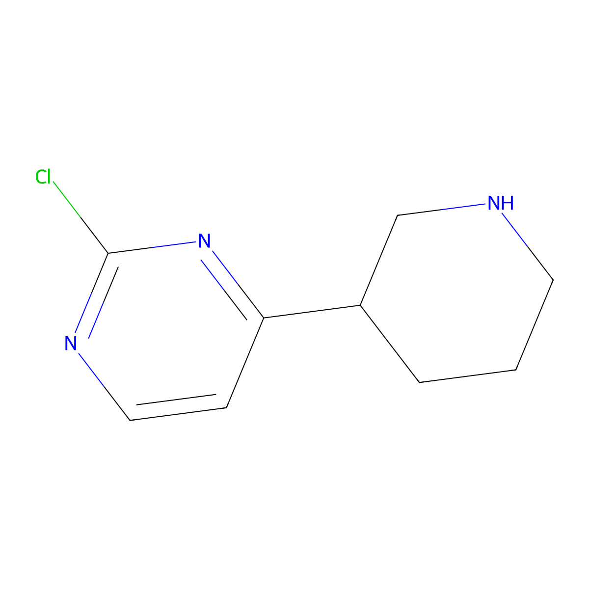 2-Chloro-4-(3-piperidyl)pyrimidine molecular structure, CAS 1622835-54-4