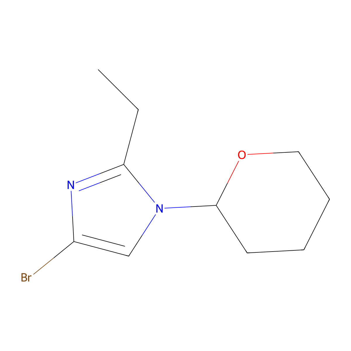 4-Bromo-1-(oxan-2-yl)-2-ethylimidazole molecular structure, CAS 1622835-56-6