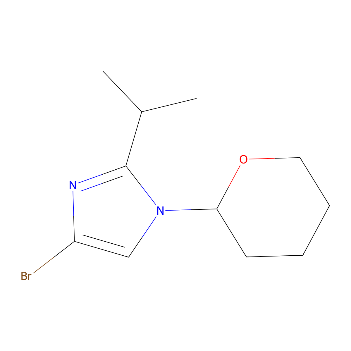 4-Bromo-1-(oxan-2-yl)-2-(iso-propyl)imidazole molecular structure, CAS 1622835-58-8