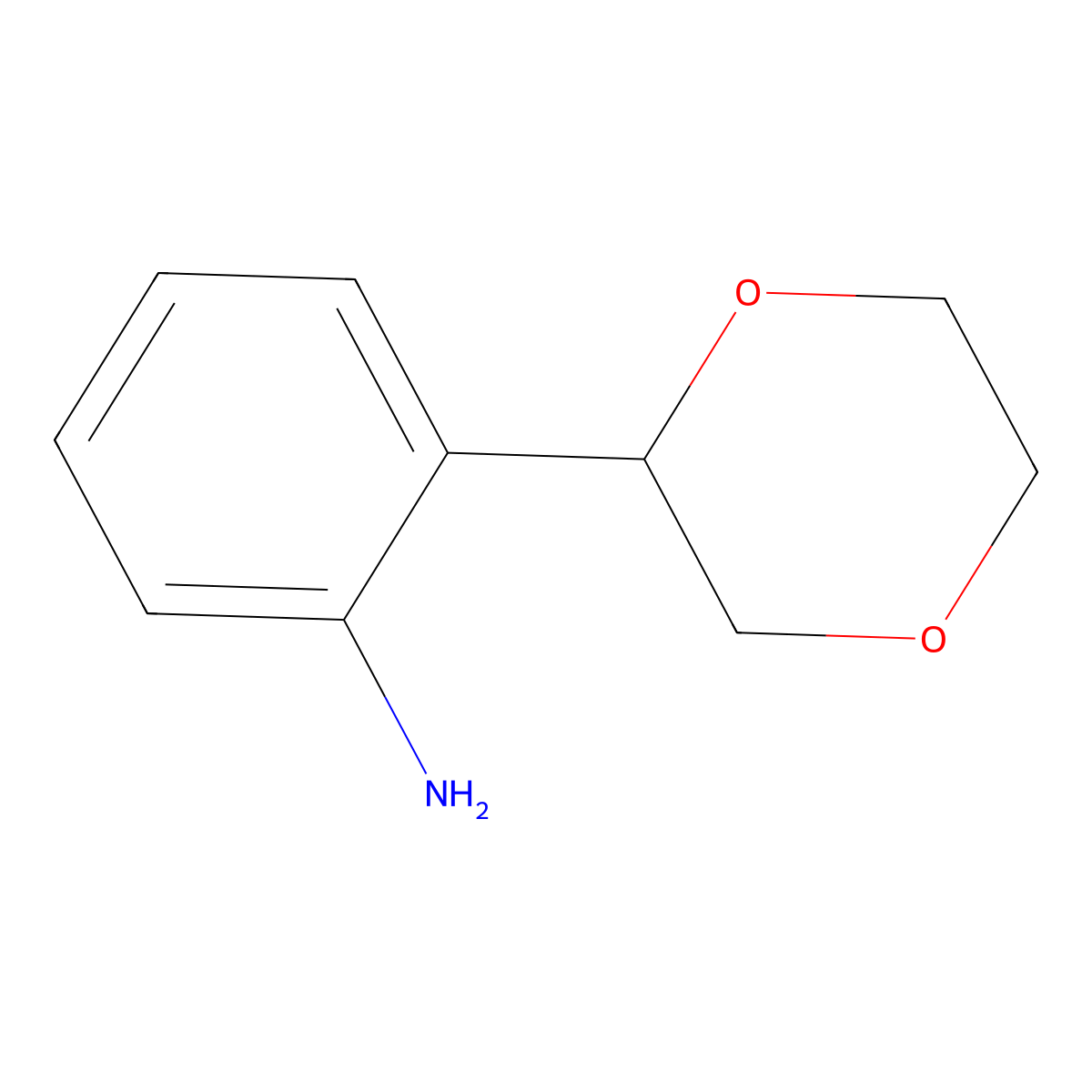 2-(1,4-Dioxan-2-yl)aniline molecular structure, CAS 1622835-62-4