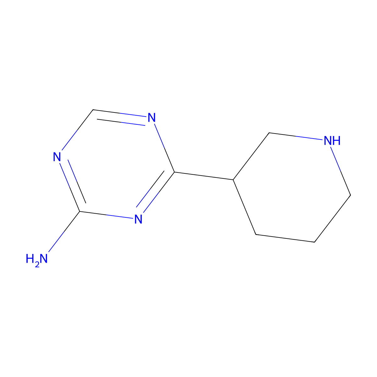 2-Amino-4-(piperidin-3-yl)-1,3,5-triazine molecular structure, CAS 1622835-63-5