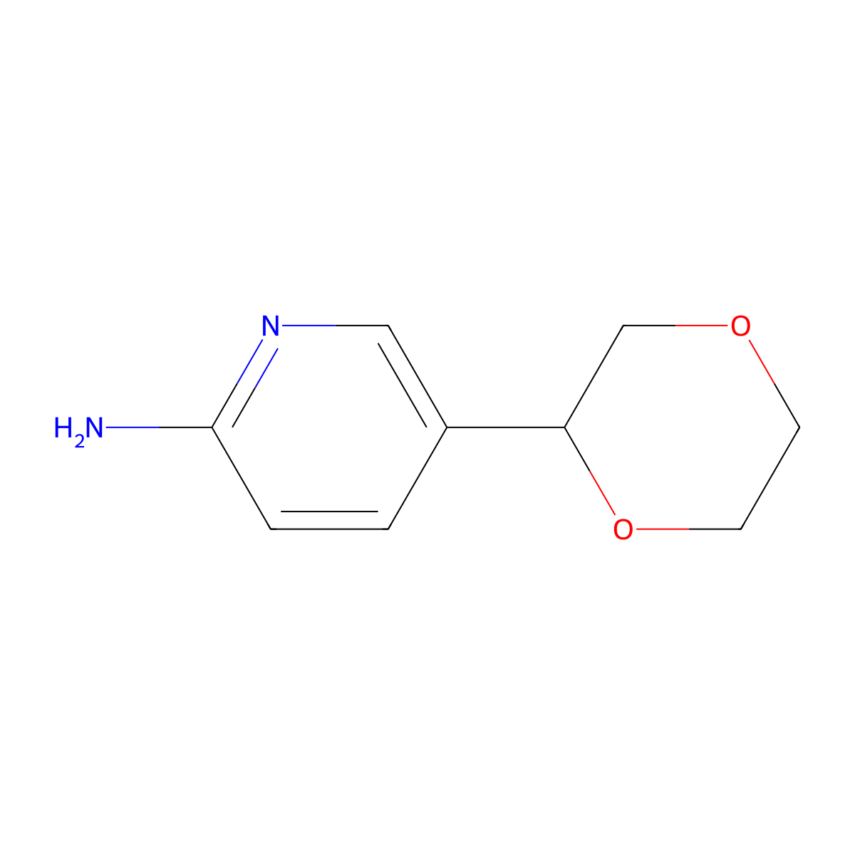 5-(1,4-Dioxan-2-yl)pyridin-2-amine molecular structure, CAS 1622835-66-8