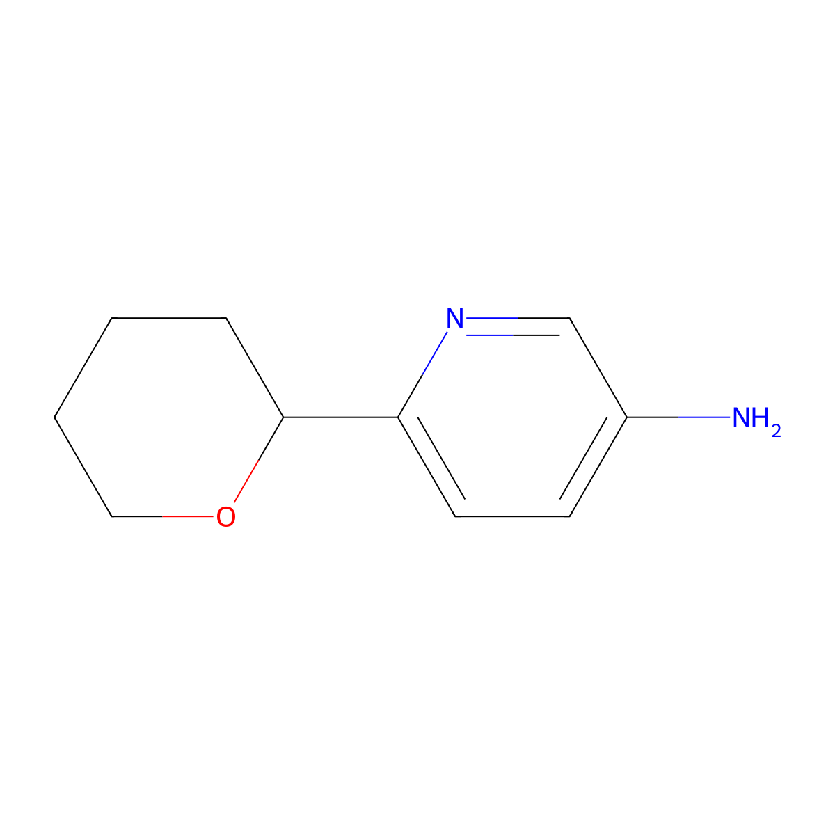6-(tetrahydro-2H-pyran-2-yl)pyridin-3-amine molecular structure, CAS 1622835-67-9