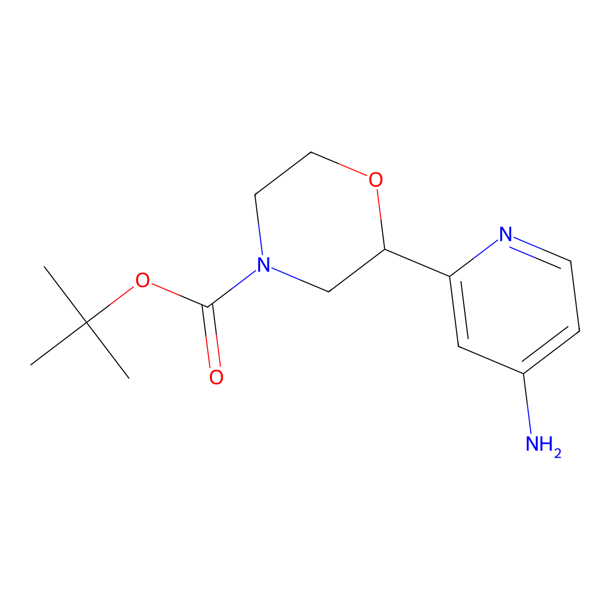 tert-Butyl 2-(4-aminopyridin-2-yl)morpholine-4-carboxylate molecular structure, CAS 1622835-70-4
