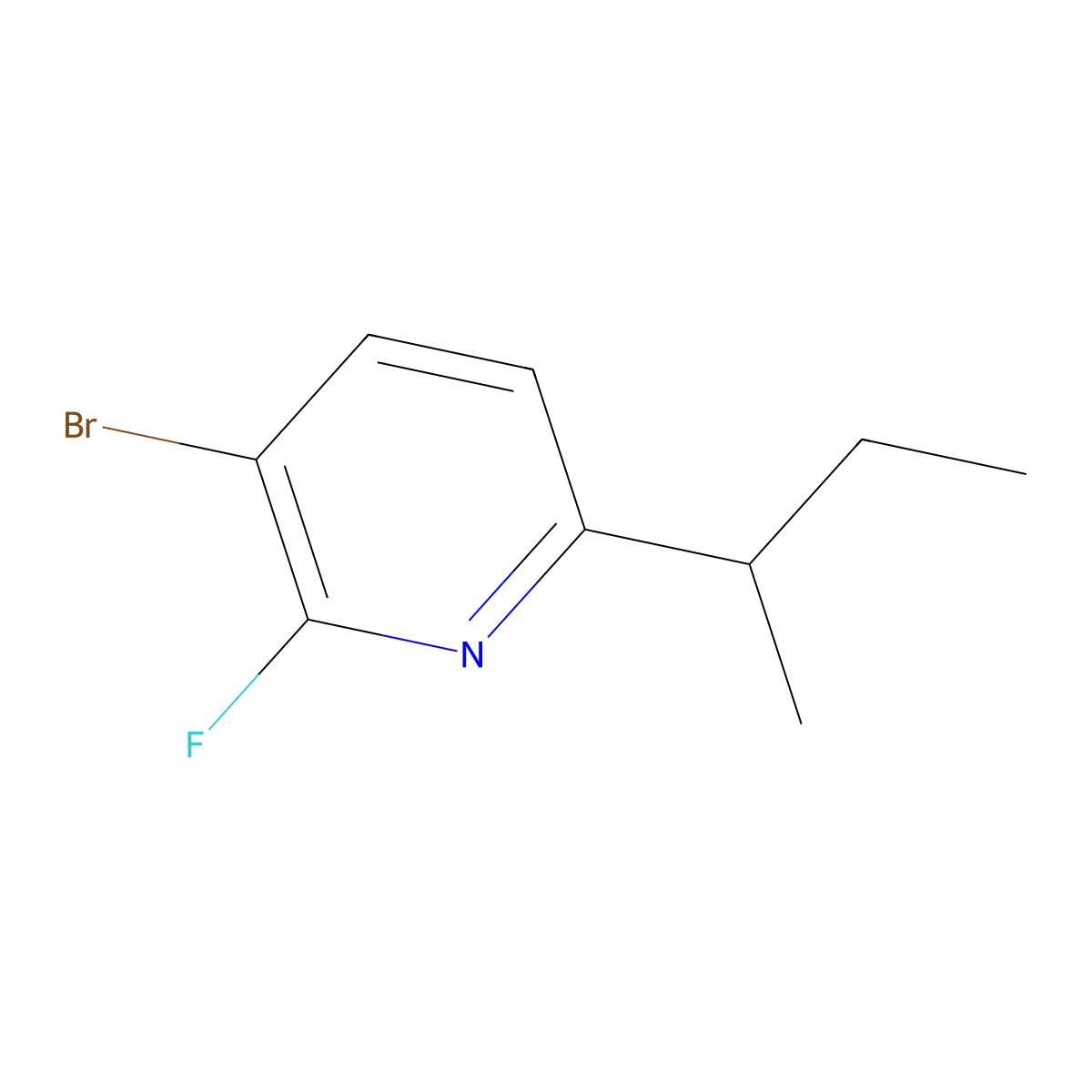 3-Bromo-2-fluoro-6-(sec-butyl)pyridine molecular structure, CAS 1622835-72-6