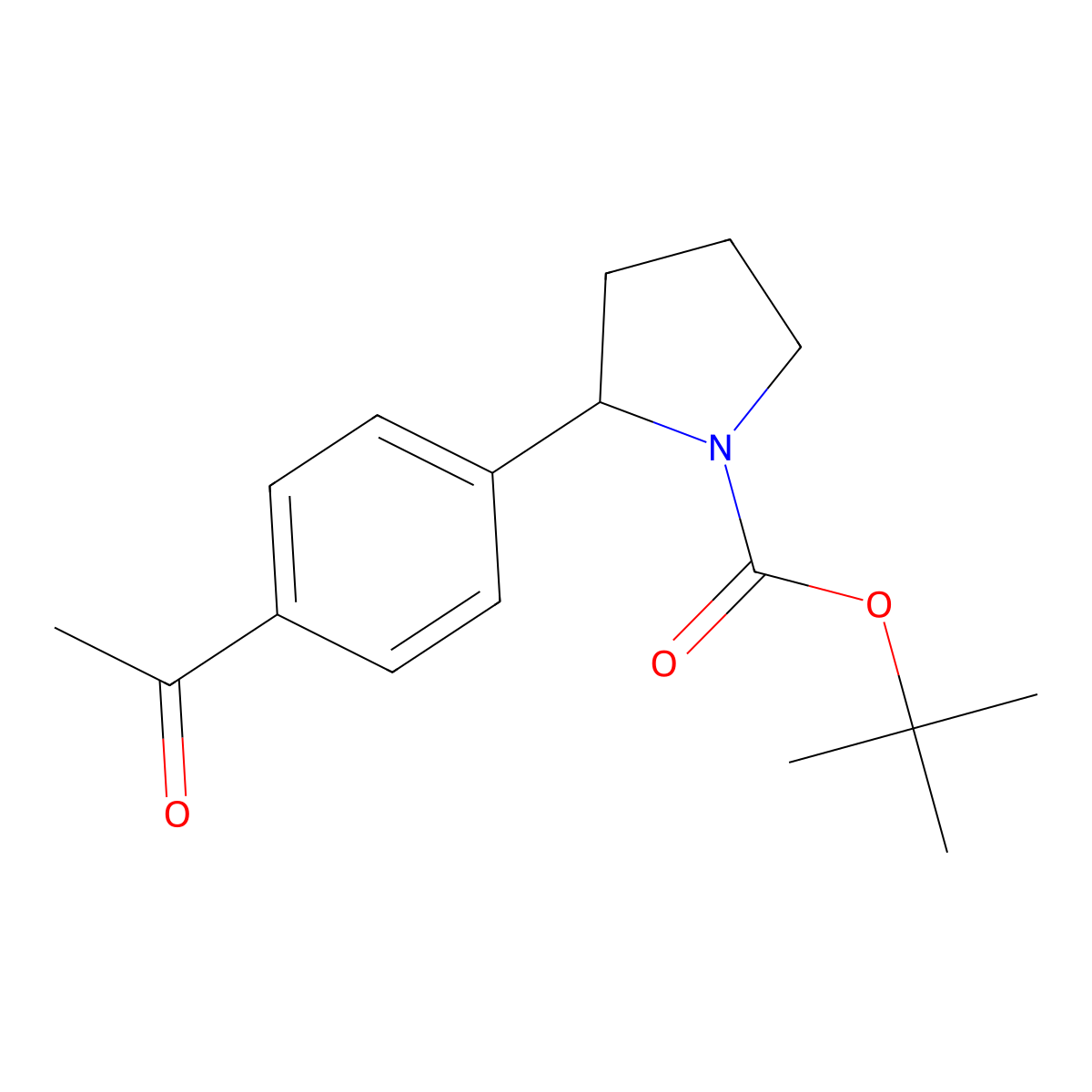 tert-Butyl 2-(4-acetylphenyl)pyrrolidine-1-carboxylate molecular structure, CAS 1622835-73-7