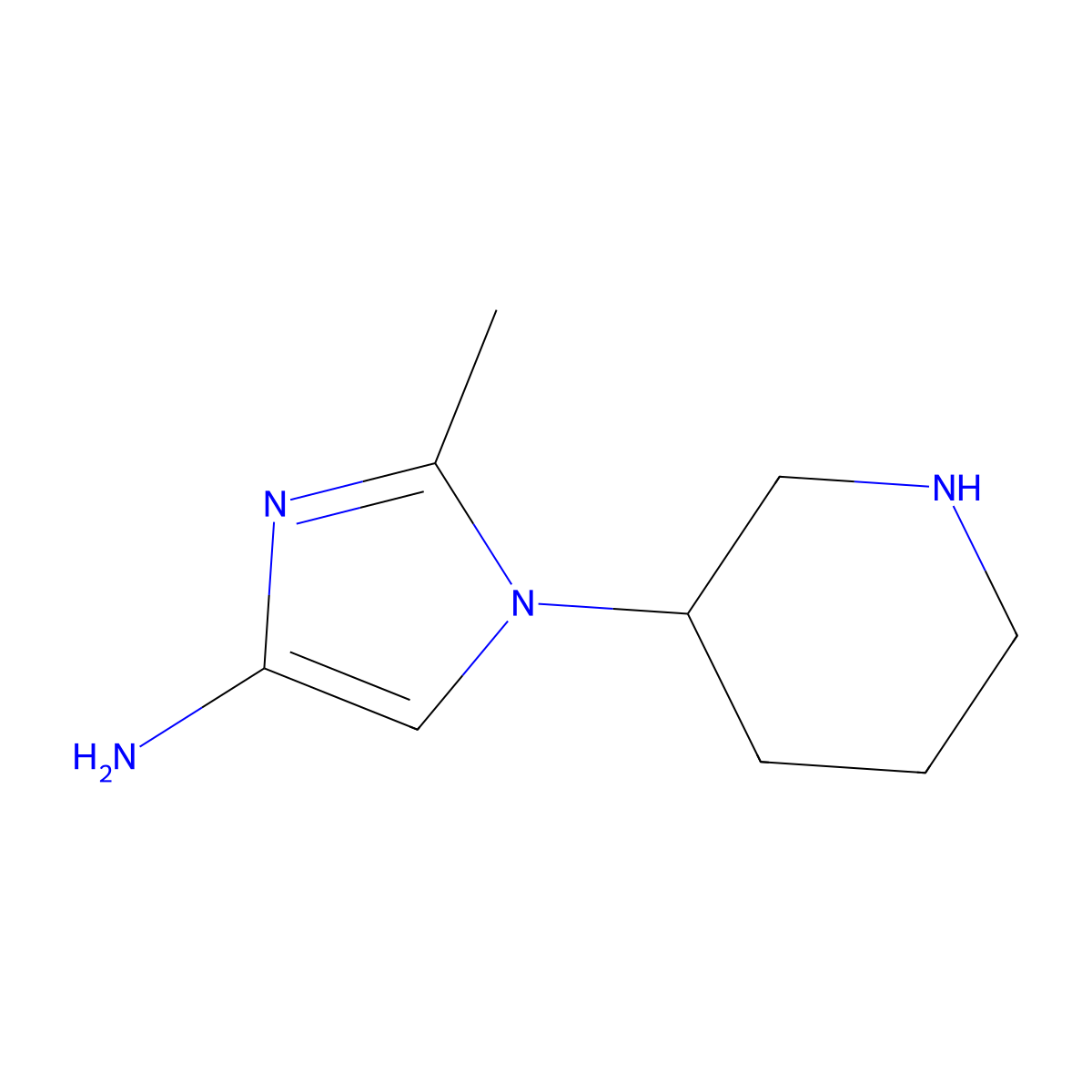 1-(Piperidin-3-yl)-2-methylimidazol-4-amine molecular structure, CAS 1622835-75-9