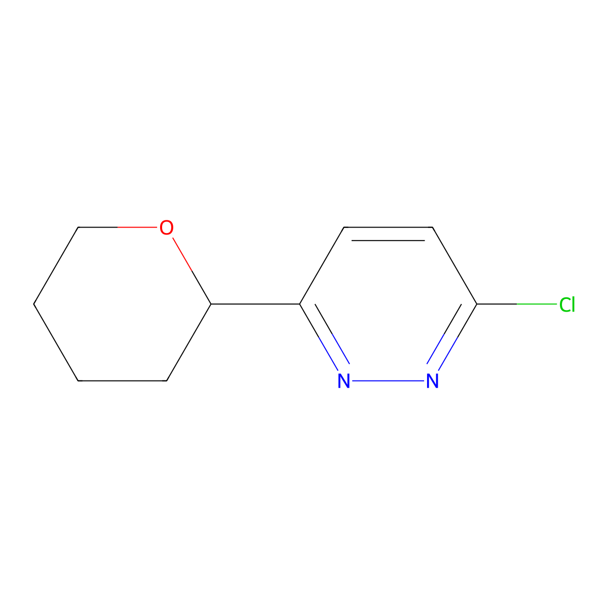 3-Chloro-6-(2-tetrahydropyranyl)pyridazine molecular structure, CAS 1622835-76-0