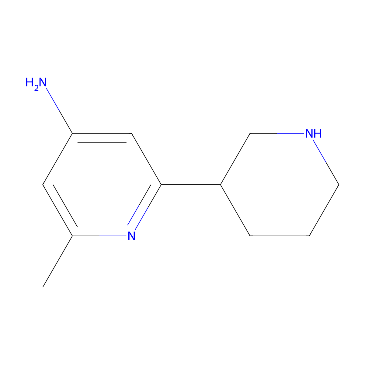 4-Amino-2-methyl-6-(piperidin-3-yl)pyridine molecular structure, CAS 1622835-78-2