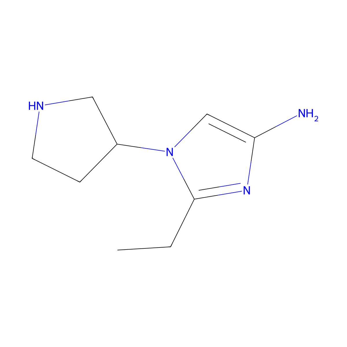 1-(Pyrrolidin-3-yl)-2-ethylimidazol-4-amine molecular structure, CAS 1622835-79-3