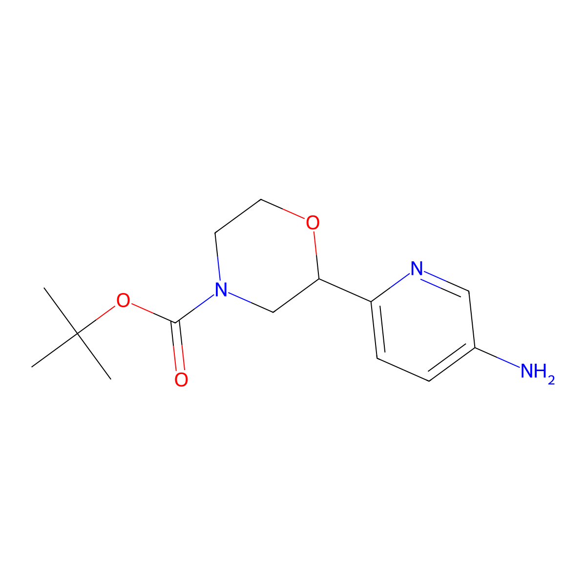 N-Boc-2-(5-Amino-2-pyridinyl)morpholine molecular structure, CAS 1622835-80-6