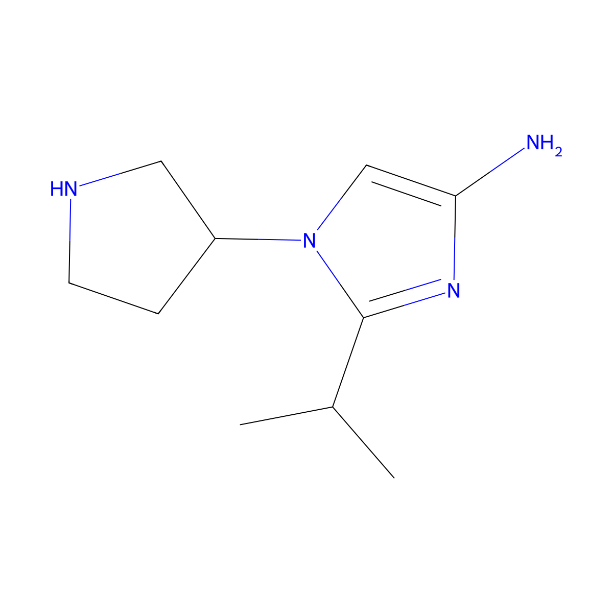 1-(Pyrrolidin-3-yl)-2-(1-methylethyl)-1H-imidazol-4-amine molecular structure, CAS 1622835-81-7