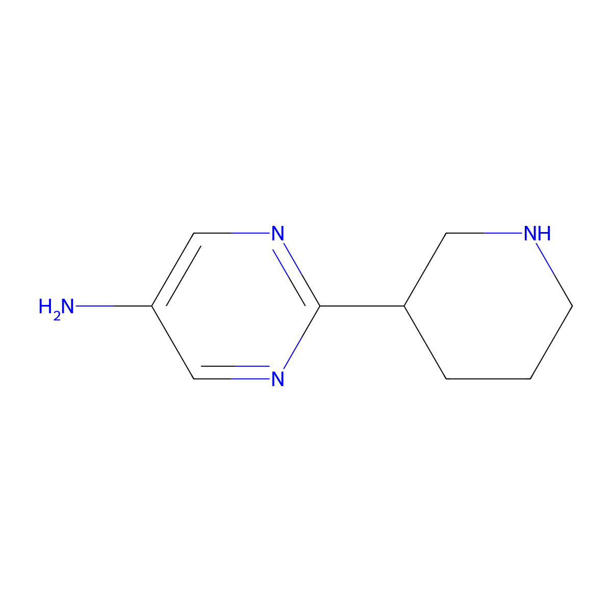 2-(Piperidin-3-yl)pyrimidin-5-amine molecular structure, CAS 1622835-84-0