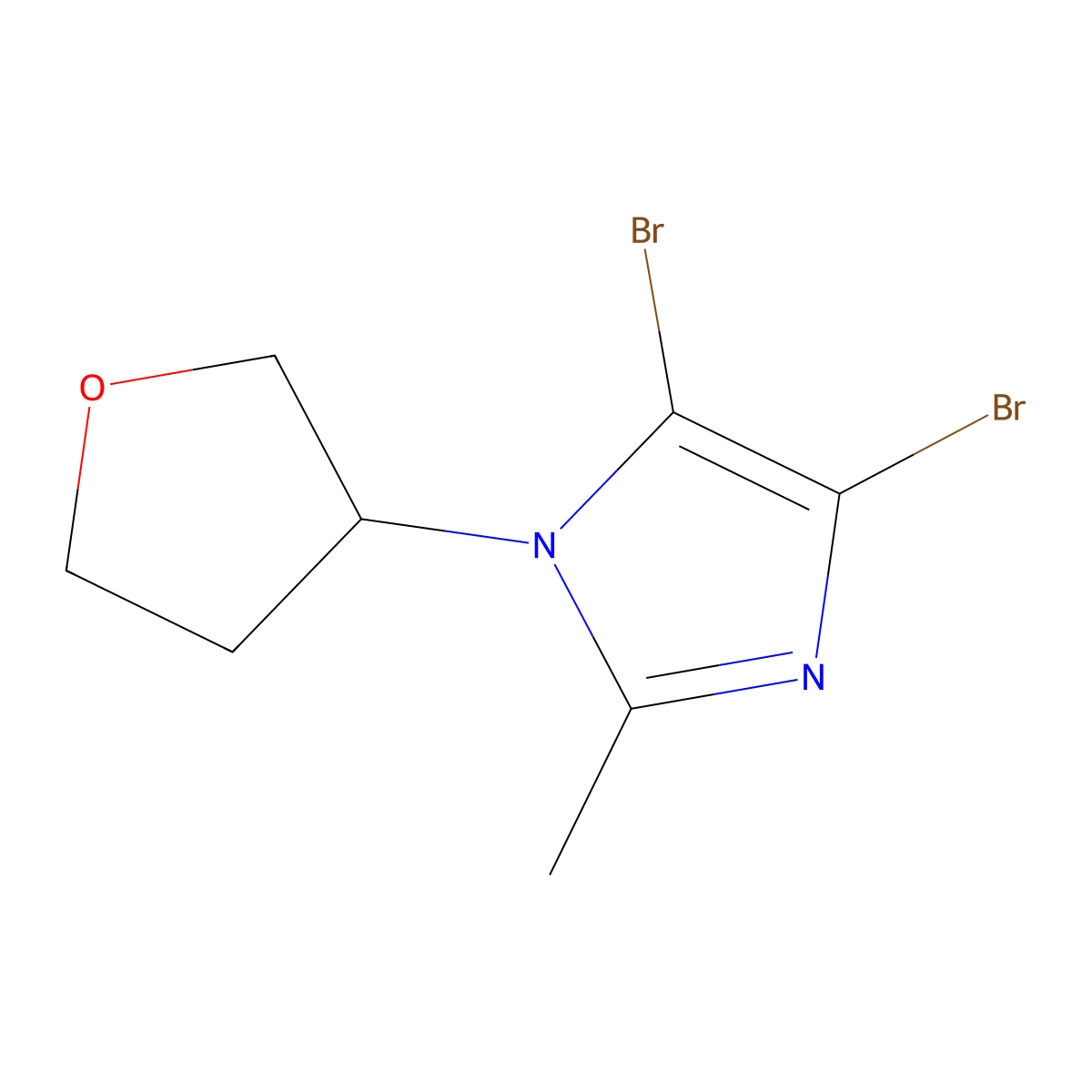 4,5-Dibromo-1-(oxolan-3-yl)-2-methyl-1H-imidazole molecular structure, CAS 1622835-85-1