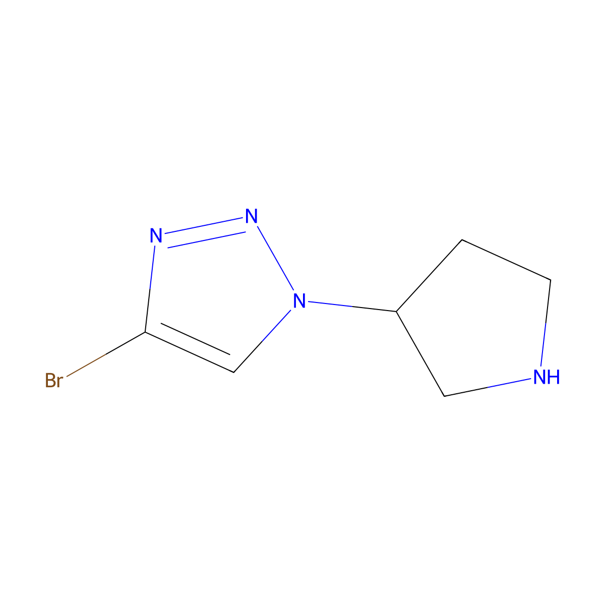 4-Bromo-1-(pyrrolidin-3-yl)-1H-1,2,3-triazole molecular structure, CAS 1622835-87-3