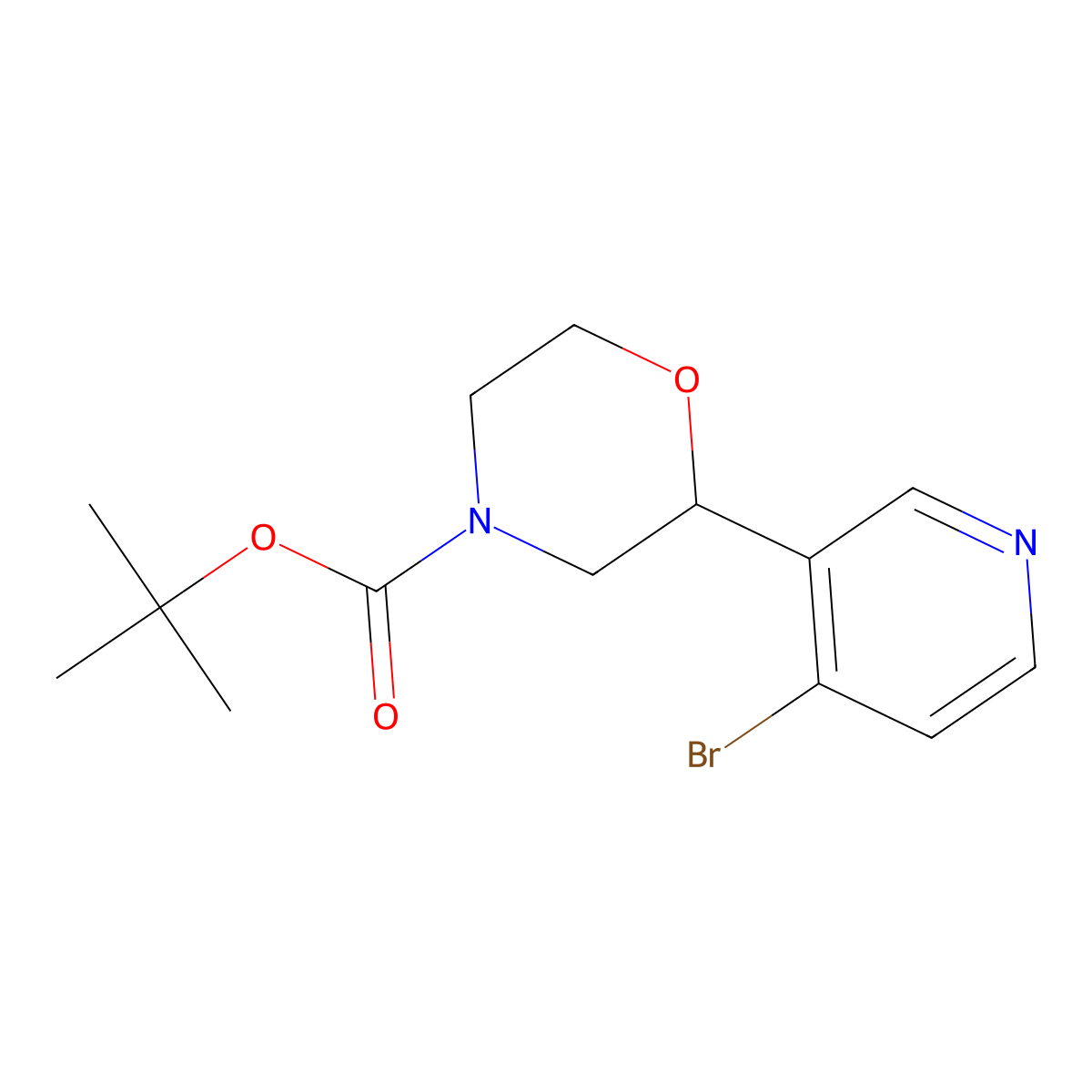N-Boc-2-(4-Bromo-3-pyridinyl)morpholine molecular structure, CAS 1622835-91-9