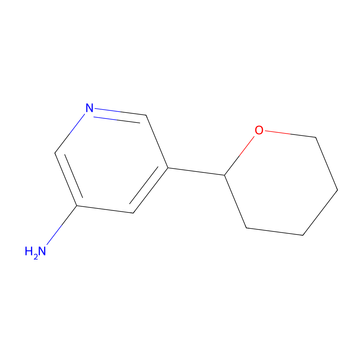 5-(tetrahydro-2H-pyran-2-yl)pyridin-3-amine molecular structure, CAS 1622835-92-0