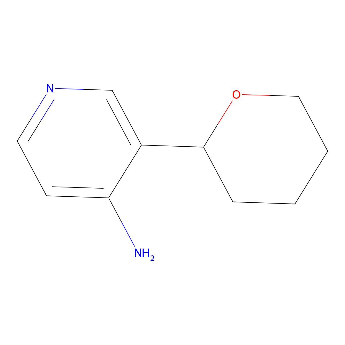 4-Amino-3-(oxan-2-yl)pyridine molecular structure, CAS 1622835-93-1