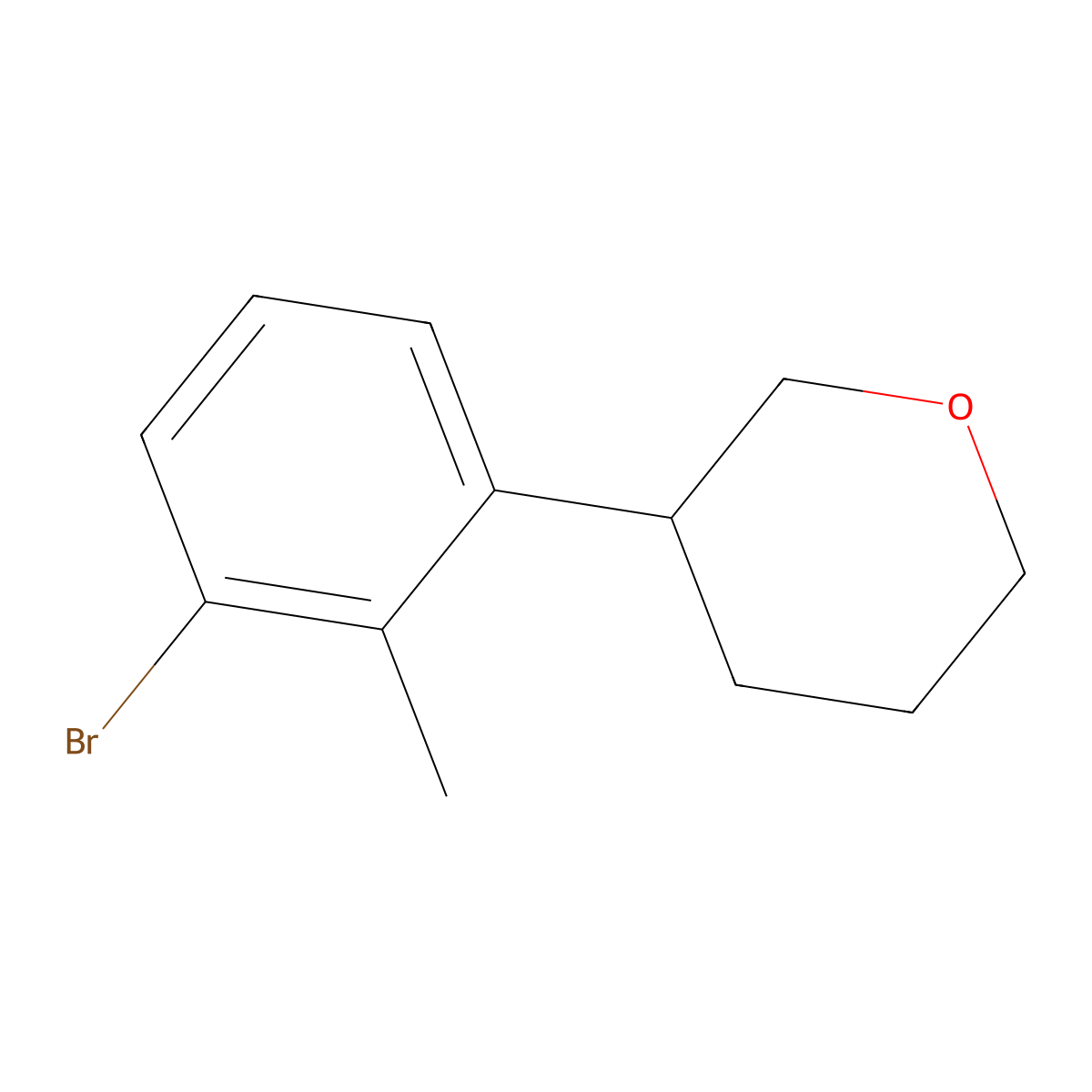 2-Methyl-3-(oxan-3-yl)bromobenzene molecular structure, CAS 1622835-94-2