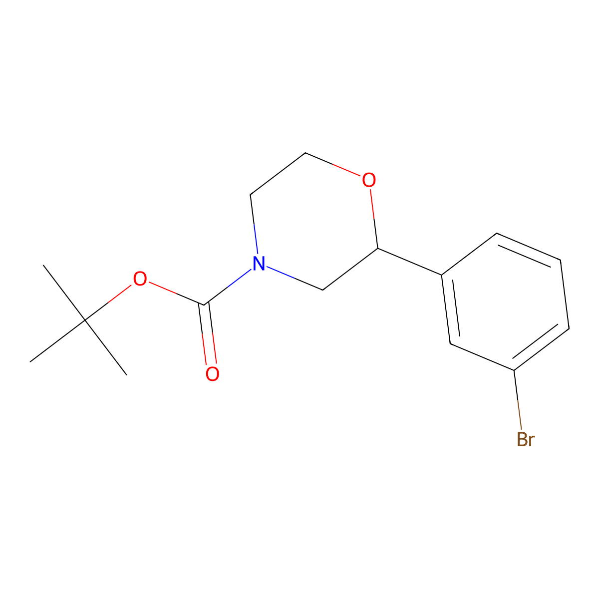 tert-butyl 2-(3-Bromophenyl)morpholine-4-carboxylate molecular structure, CAS 1622835-96-4