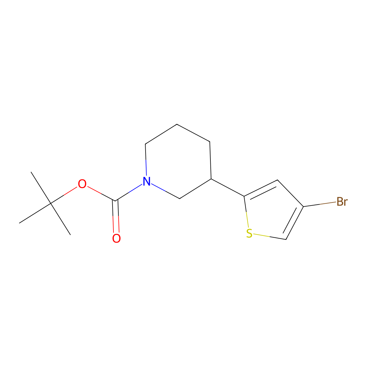 3-Bromo-5-(N-Boc-piperidin-3-yl)thiophene molecular structure, CAS 1622835-98-6