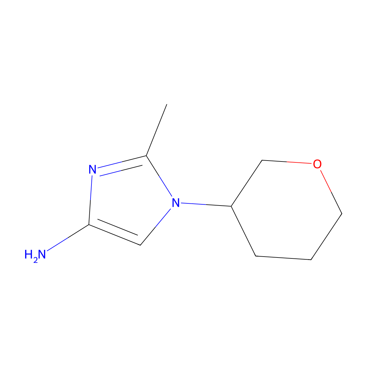 1-(Oxan-3-yl)-2-methylimidazol-4-amine molecular structure, CAS 1622836-04-7