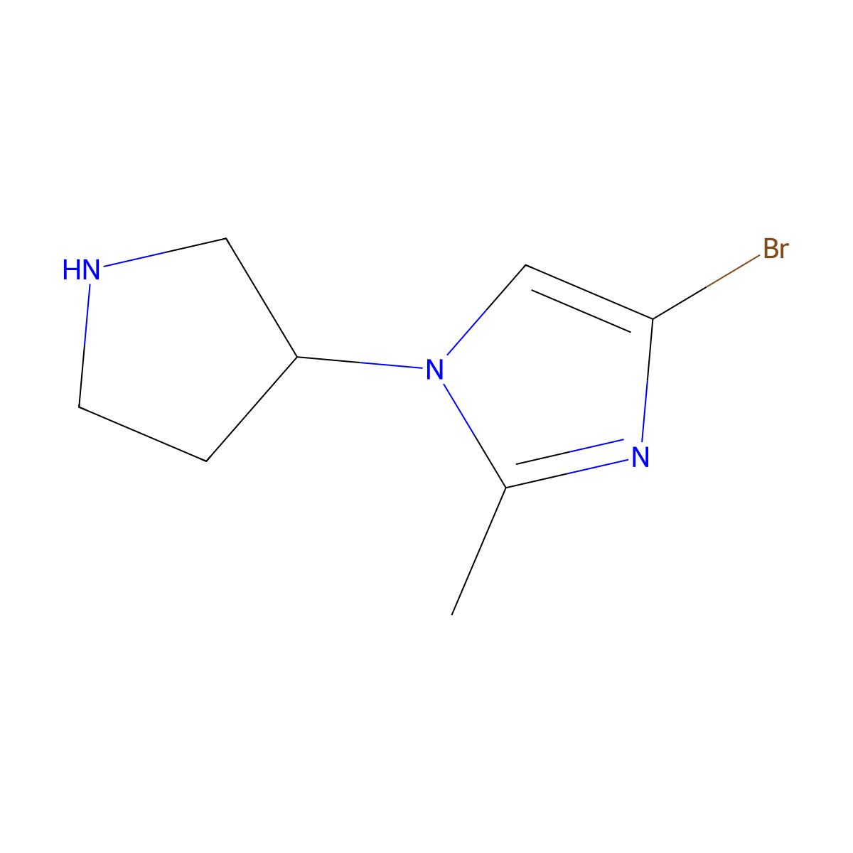 4-Bromo-1-(pyrrolidin-3-yl)-2-methylimidazole molecular structure, CAS 1622836-05-8