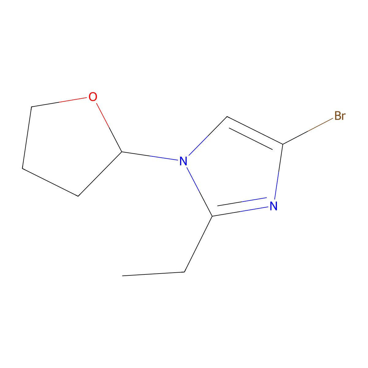 4-Bromo-1-(2-tetrahydrofuranyl)-2-ethylimidazole molecular structure, CAS 1622836-06-9
