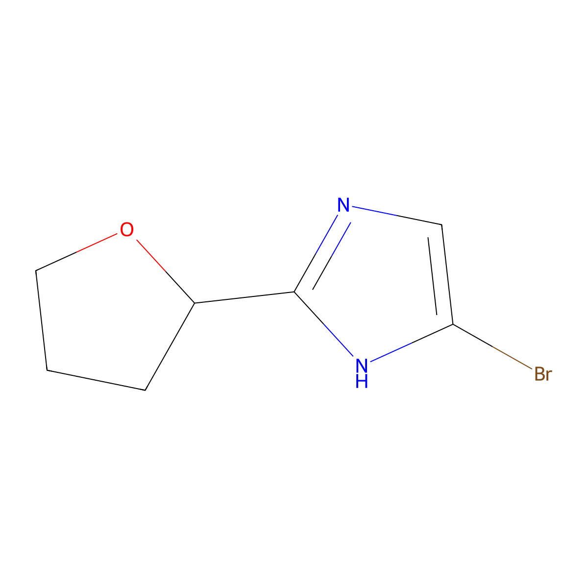 4-Bromo-2-(oxolan-2-yl)-1H-imidazole molecular structure, CAS 1622836-14-9