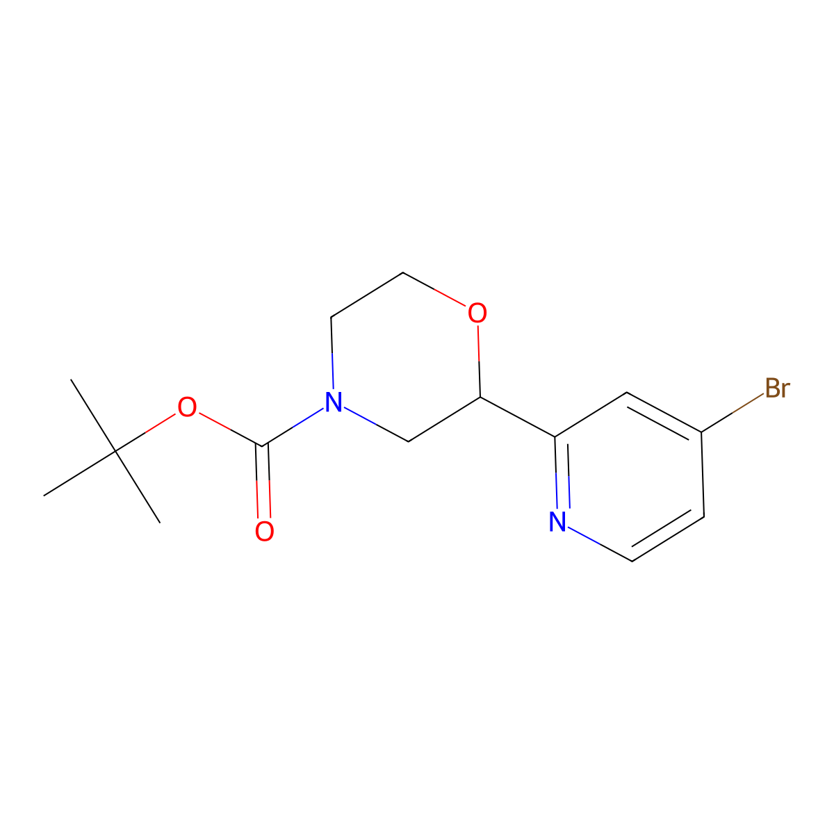 N-Boc-2-(4-Bromo-2-pyridinyl)morpholine molecular structure, CAS 1622836-25-2