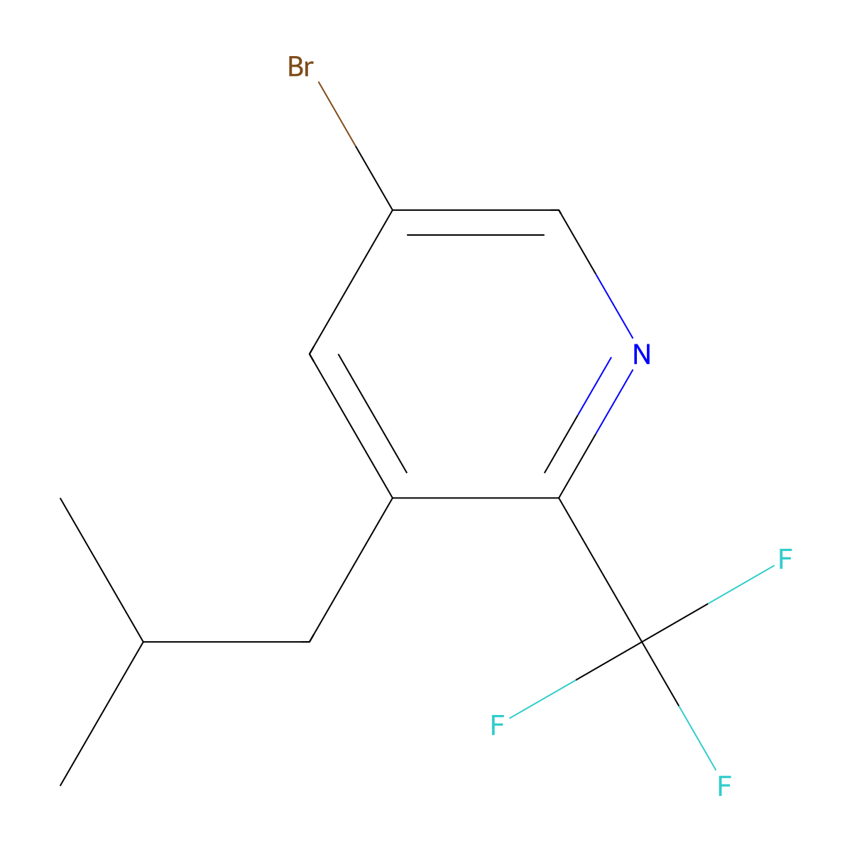 5-BROMO-3-(iso-BUTYL)-2-(TRIFLUOROMETHYL)PYRIDINE molecular structure, CAS 1622838-82-7