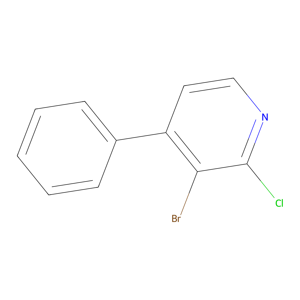 3-Bromo-4-phenyl-2-chloropyridine molecular structure, CAS 1622838-93-0