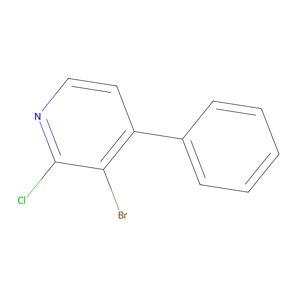 3-Bromo-4-phenyl-2-chloropyridine molecular structure, CAS 1622838-93-0