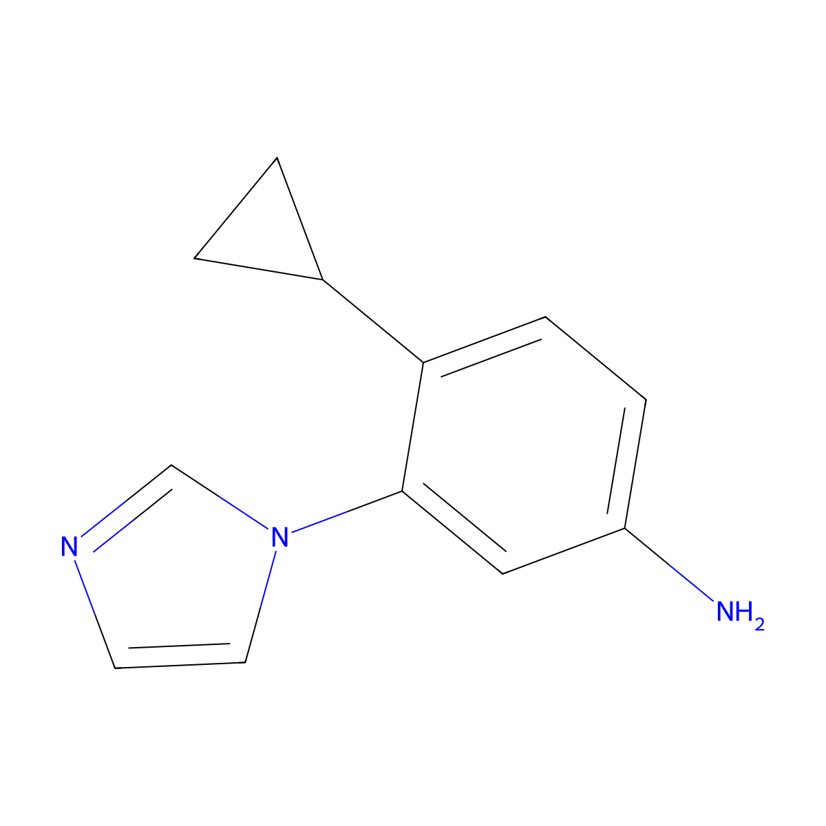 4-Cyclopropyl-3-(1H-imidazol-1-yl)aniline molecular structure, CAS 1622838-94-1