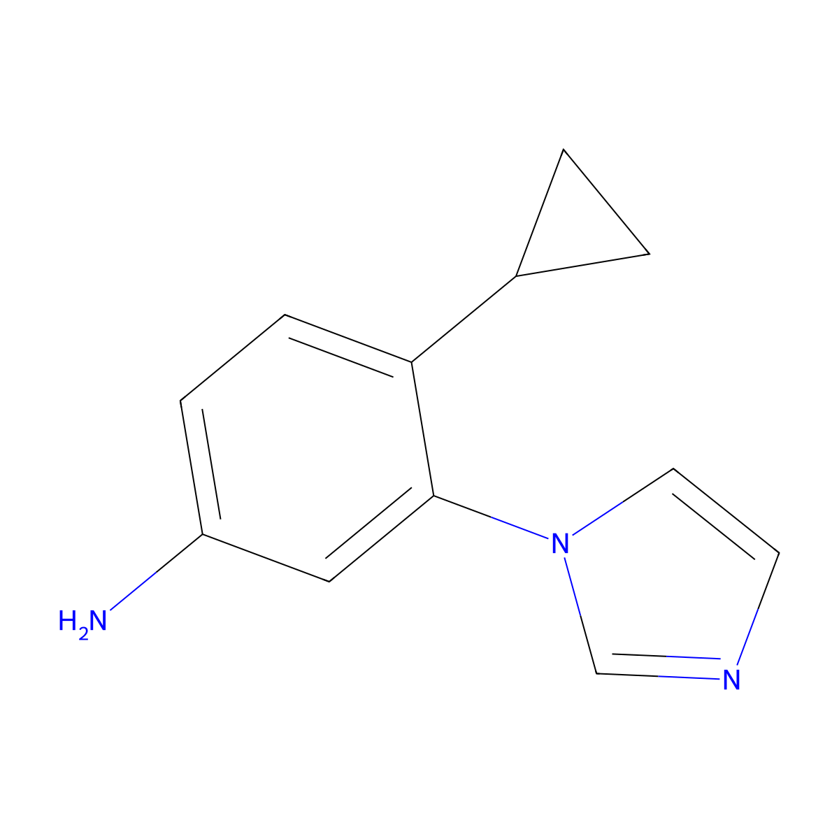 4-Cyclopropyl-3-(1H-imidazol-1-yl)aniline molecular structure, CAS 1622838-94-1
