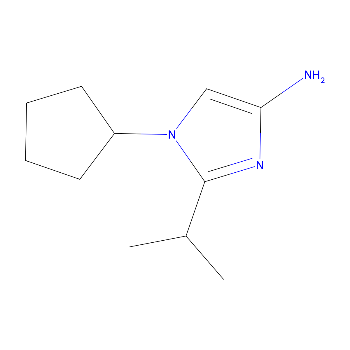 1-Cyclopentyl-2-(1-methylethyl)-1H-imidazol-4-amine molecular structure, CAS 1622838-99-6