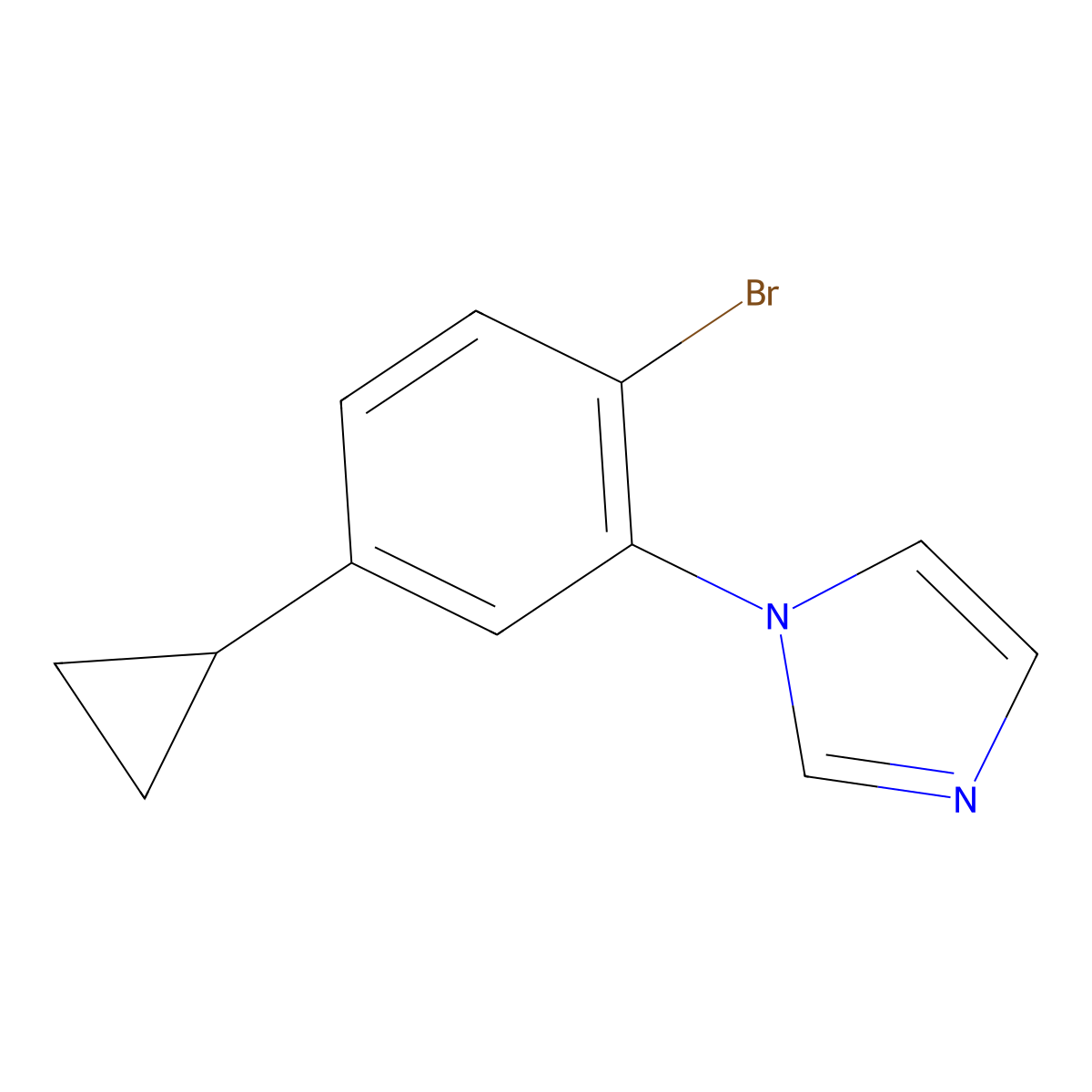 1-(2-bromo-5-cyclopropylphenyl)-1H-imidazole molecular structure, CAS 1622839-03-5
