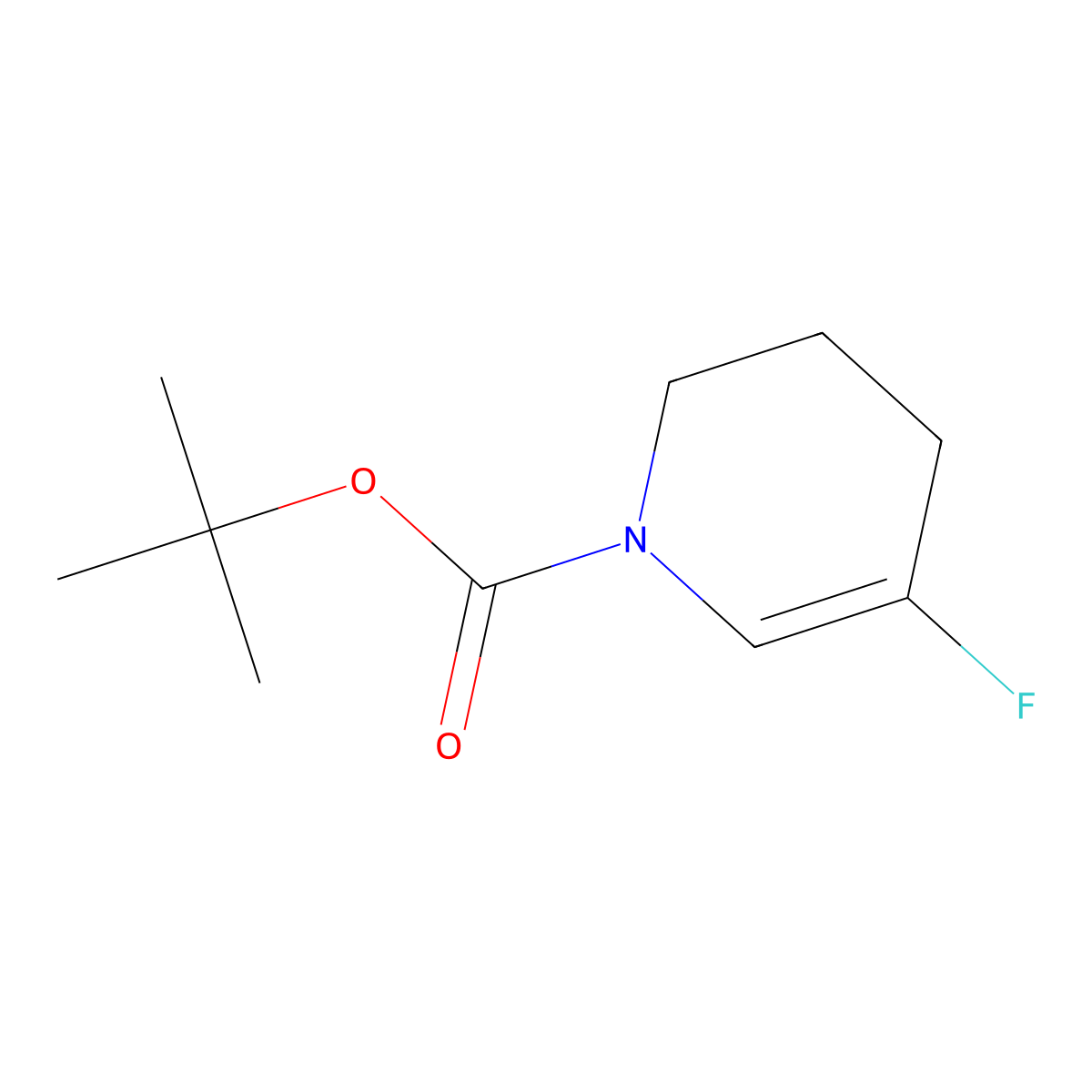 Tert-butyl 5-fluoro-1,2,3,4-tetrahydropyridine-1-carboxylate molecular structure, CAS 1622839-06-8