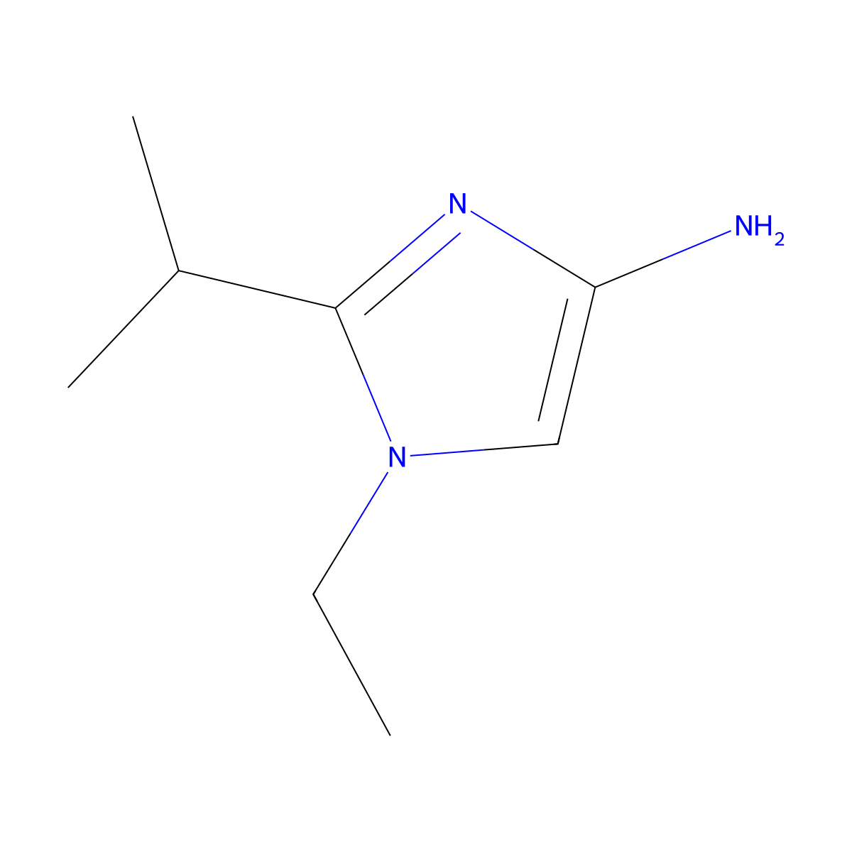 1-Ethyl-2-(1-methylethyl)-1H-imidazol-4-amine molecular structure, CAS 1622839-07-9