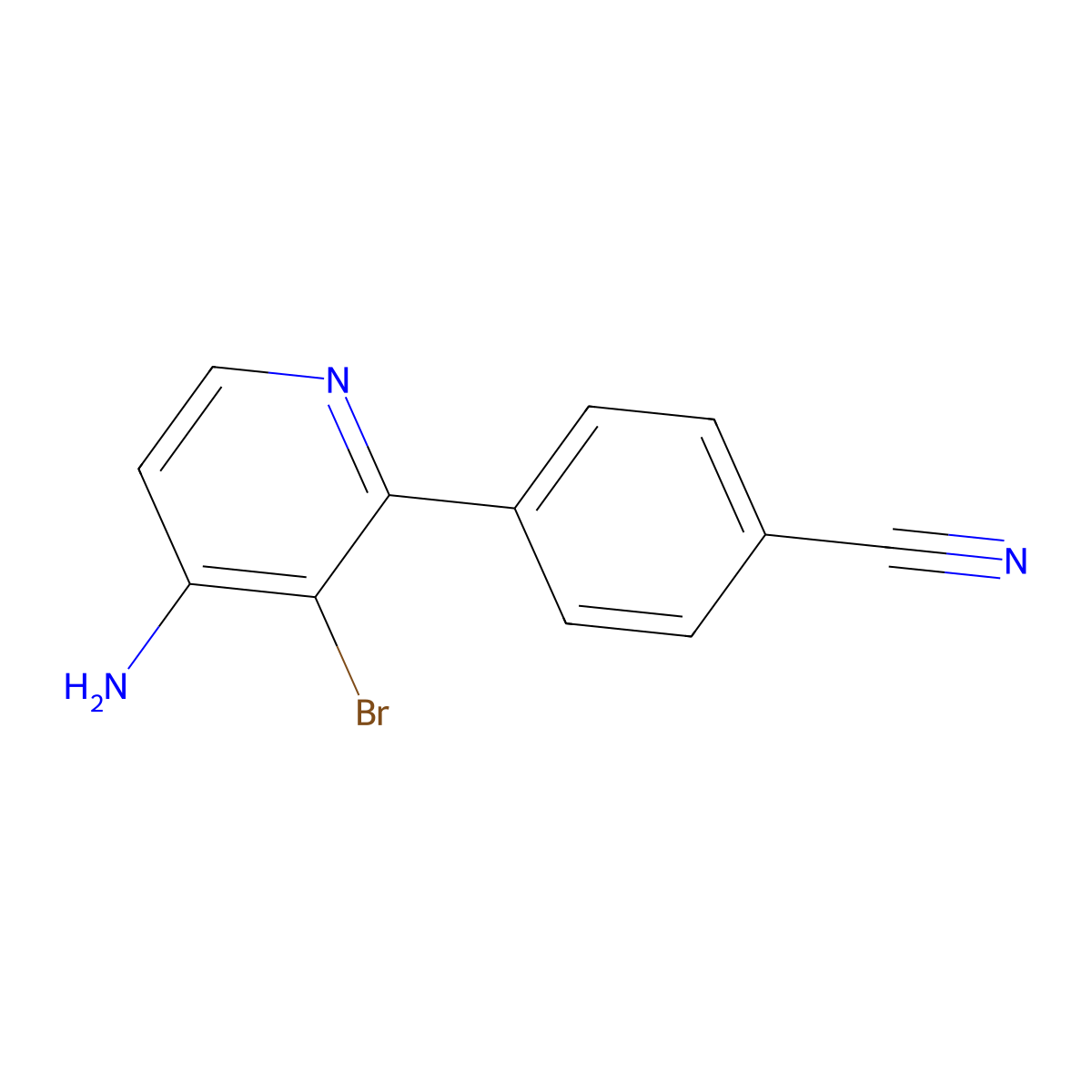 4-Amino-3-bromo-2-(4-cyanophenyl)pyridine molecular structure, CAS 1622839-08-0