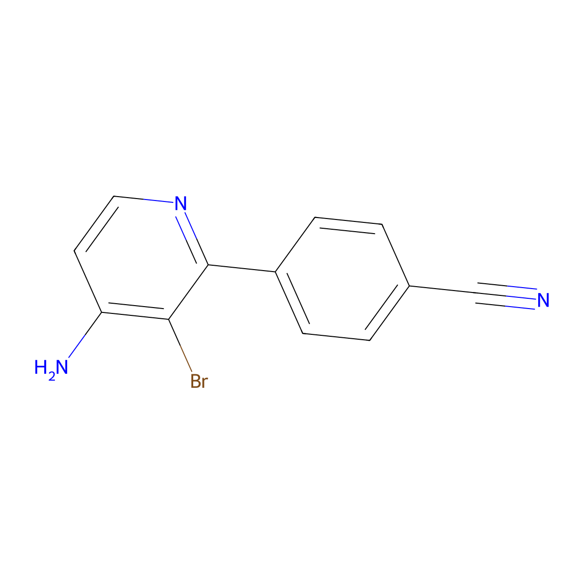 4-Amino-3-bromo-2-(4-cyanophenyl)pyridine molecular structure, CAS 1622839-08-0