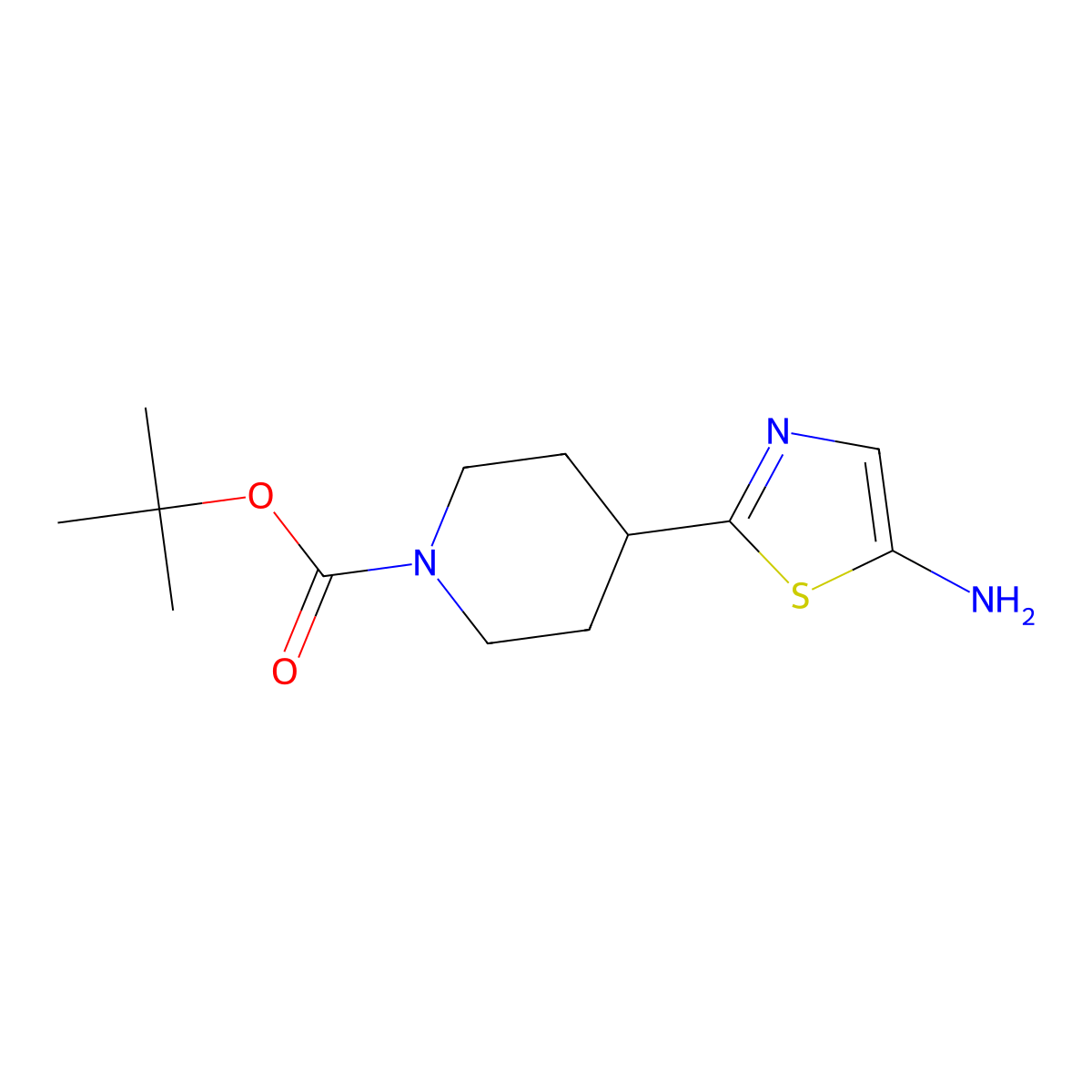 5-Amino-2-(N-boc-piperidin-4-YL)thiazole molecular structure, CAS 1622839-13-7