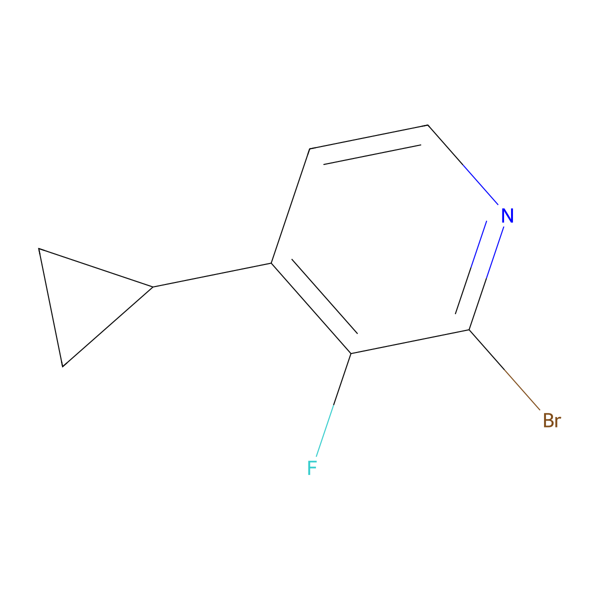 2-Bromo-3-fluoro-4-cyclopropylpyridine molecular structure, CAS 1622839-15-9