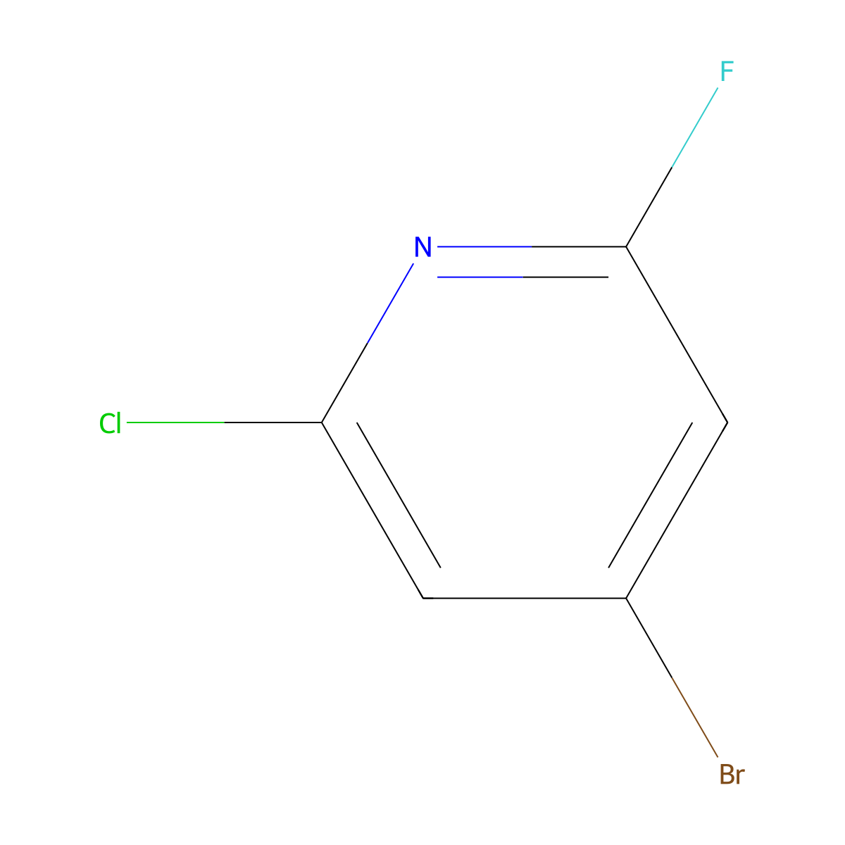 4-Bromo-2-chloro-6-fluoropyridine molecular structure, CAS 1622839-16-0
