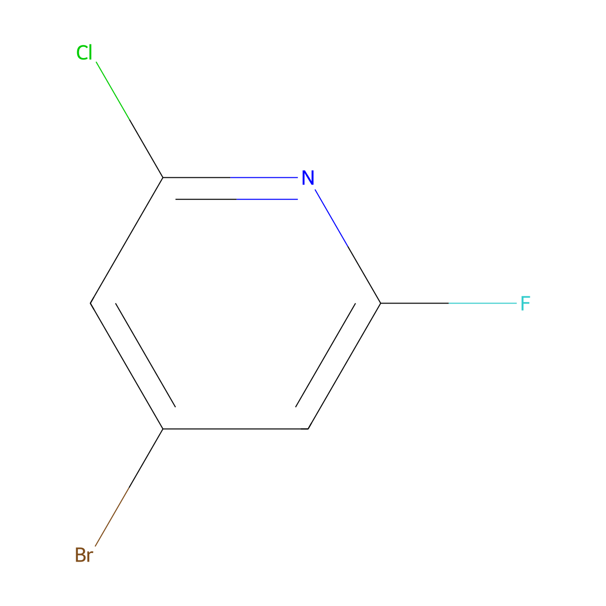 4-Bromo-2-chloro-6-fluoropyridine molecular structure, CAS 1622839-16-0