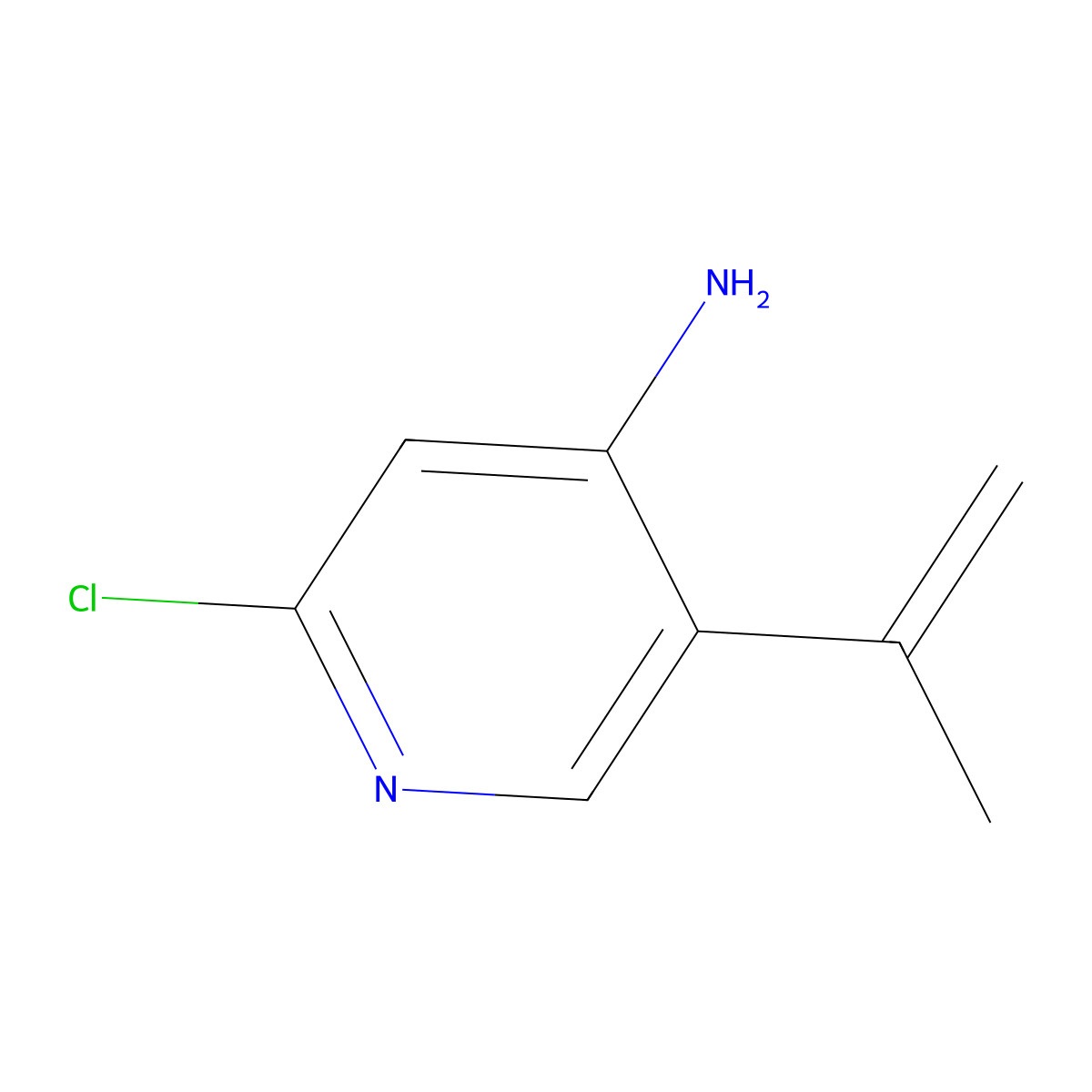4-Amino-2-chloro-5-(prop-1-en-2-yl)pyridine molecular structure, CAS 1622839-17-1